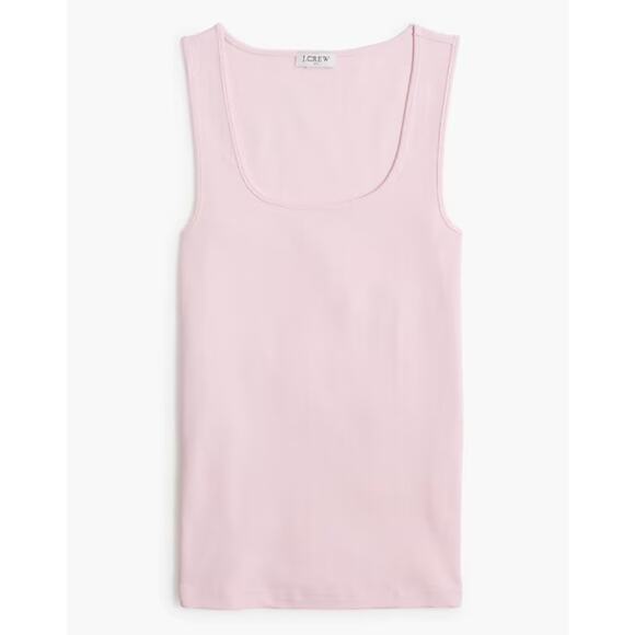 J.Crew Ribbed Scoop Neck Tank Top WMNS S Light Pink Pullover Stretch Sleeveless - Picture 1 of 7